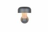 Nowoczesny kinkiet zewnętrzny szary kształt grzybka klasyczny minimalistyczny aluminiowy drewniany dekor FRASER IP54 262560135 Trio